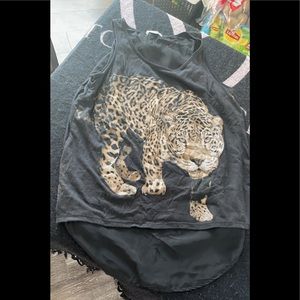 Black open back tank